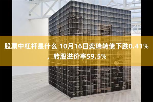 股票中杠杆是什么 10月16日奕瑞转债下跌0.41%，转股溢价率59.5%