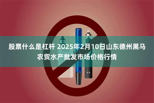 股票什么是杠杆 2025年2月10日山东德州黑马农贸水产批发市场价格行情